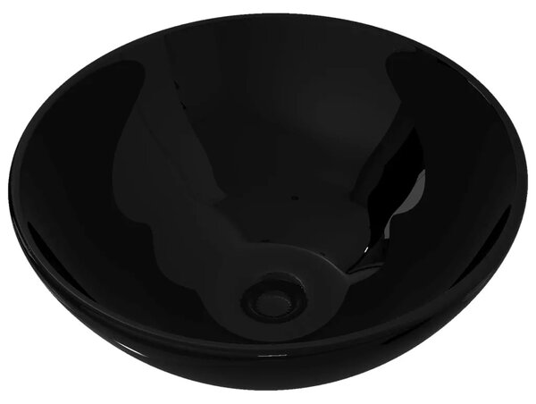 Keramički Lavabo - Umivaonik Crni Okrugli - Crna 32.5 x 14 cm Crna 32.5 x 14 cm