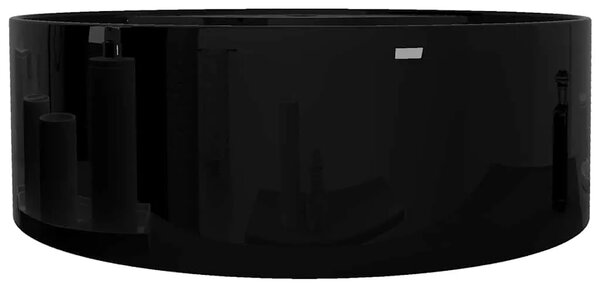 Crni okrugli keramički Lavabo - Umivaonik sa zaštitom od prelijevanja - Crna 46.5 x 15.5 cm Crna 46.5 x 15.5 cm