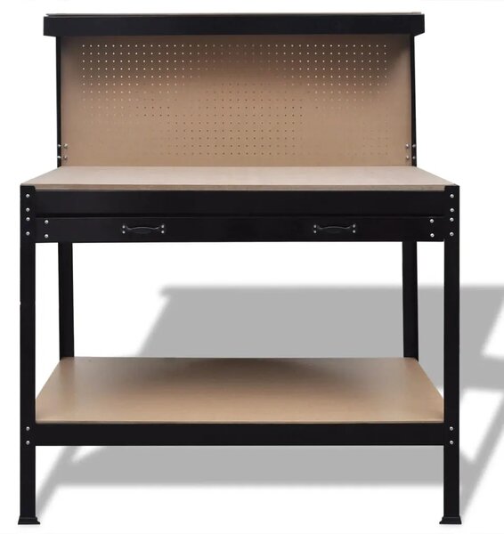 Radni Stol za Radionu s Pločom za Alat i Ladicom - 115 cm 1 with drawer and pegboard 115 cm