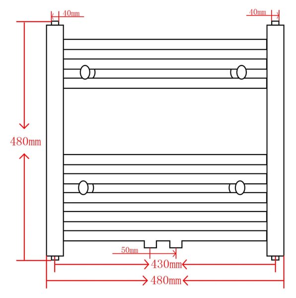 Crni kupaonski radijator za centralno grijanje zaobljeni 480 x 480 mm - Crna 480 x 480 mm 1 Zakrivljeni