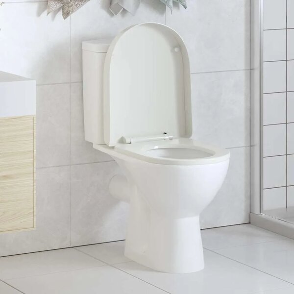 Daska za wc - Toaletna daska s mekim zatvaranjem bijela četvrtasta - Bijela 1 Četvrtasto Četvrtasto