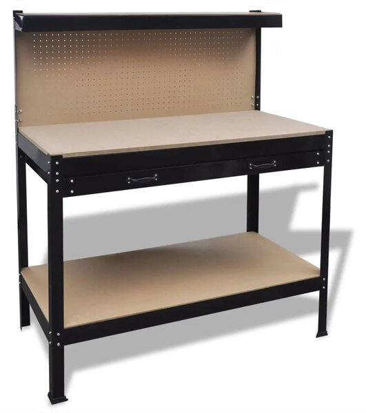Radni Stol za Radionu s Pločom za Alat i Ladicom - 115 cm 1 with drawer and pegboard 115 cm