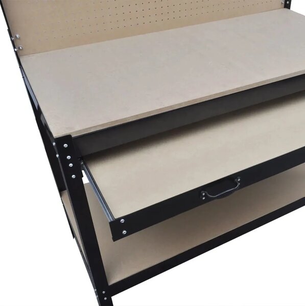 Radni Stol za Radionu s Pločom za Alat i Ladicom - 115 cm 1 with drawer and pegboard 115 cm