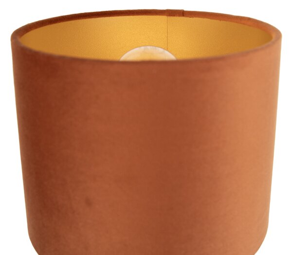 Wandlamp zwart met flexarm en kap oranje met gouden binnenkant 18cm - Brescia Combi