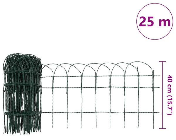 Ograda za gredice željezna 25x0 4 m - Zelena 25 x 0.4 m 1 25 x 0.4 m