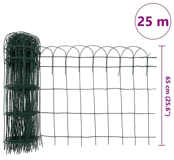 Ograda za gredice željezna 25x0 65 m - Zelena 25 x 0.65 m 1 25 x 0.65 m