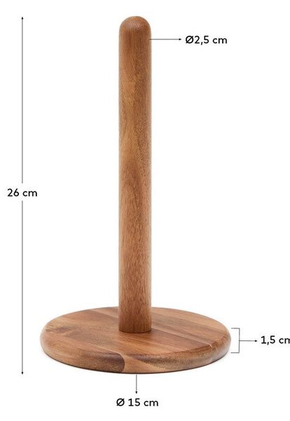 Drveni stalak za papirnate ručnike u prirodnoj boji ø 15 cm Nukha – Kave Home