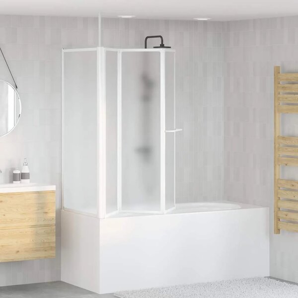 Zaslon za tuš-kadu L-oblika 70 x 120 x 137 cm 4 panela sklopivi