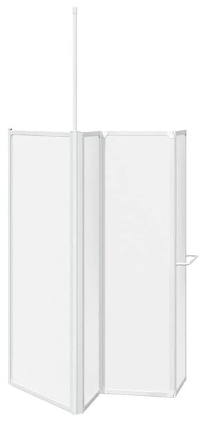 Zaslon za tuš-kadu L-oblika 70 x 120 x 137 cm 4 panela sklopivi