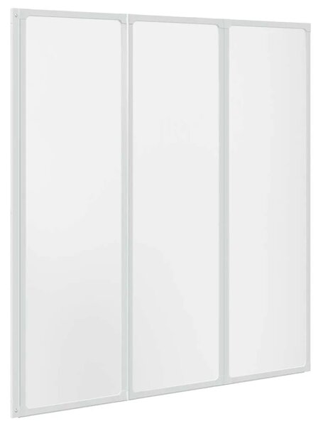 Sklopivi paravan za kadu - Pregrada za kadu u 3 dijela 141 x 132 cm - Bijela 132 x 140 cm Matirano 132 x 140 cm