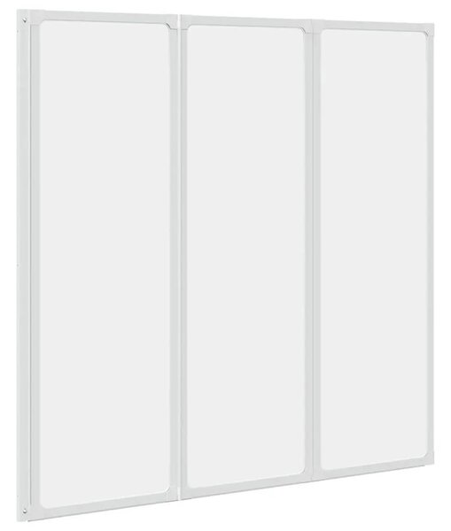 Pregrada za kadu s 3 sklopiva panela 117 x 120 cm - Bijela 120 x 117 cm Matirano 120 x 117 cm