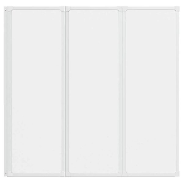 Pregrada za kadu s 3 sklopiva panela 117 x 120 cm - Bijela 120 x 117 cm Matirano 120 x 117 cm