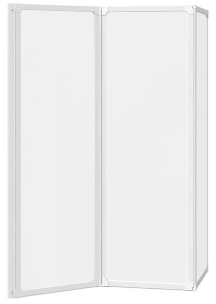 Pregrada za kadu s 3 sklopiva panela 117 x 120 cm - Bijela 120 x 117 cm Matirano 120 x 117 cm