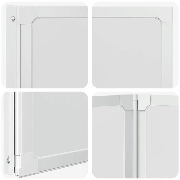 Pregrada za kadu s 3 sklopiva panela 117 x 120 cm - Bijela 120 x 117 cm Matirano 120 x 117 cm
