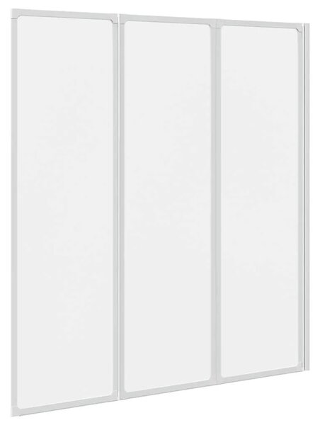 Sklopivi paravan za kadu - Pregrada za kadu u 3 dijela 141 x 132 cm - Bijela 132 x 140 cm Matirano 132 x 140 cm