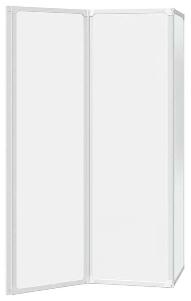 Sklopivi paravan za kadu - Pregrada za kadu u 3 dijela 141 x 132 cm - Bijela 132 x 140 cm Matirano 132 x 140 cm
