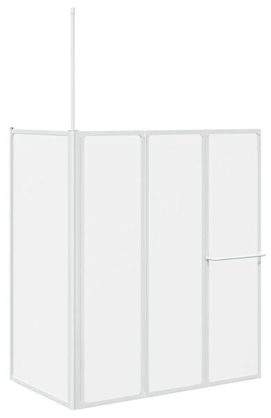 Zaslon za tuš-kadu L-oblika 70 x 120 x 137 cm 4 panela sklopivi