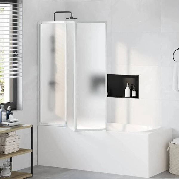 Sklopivi paravan za kadu - Pregrada za kadu u 3 dijela 141 x 132 cm - Bijela 132 x 140 cm Matirano 132 x 140 cm
