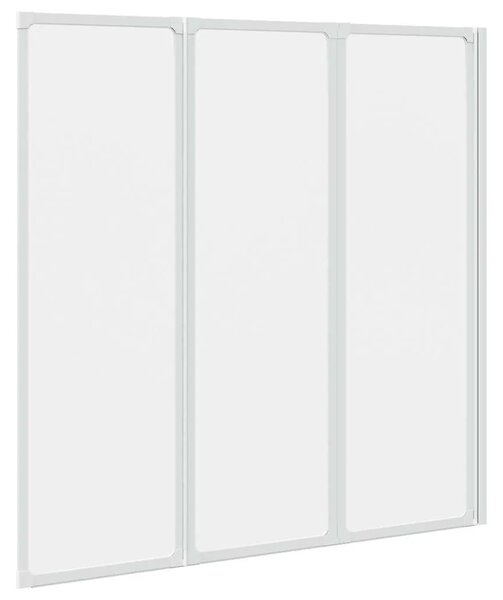 Pregrada za kadu s 3 sklopiva panela 117 x 120 cm - Bijela 120 x 117 cm Matirano 120 x 117 cm