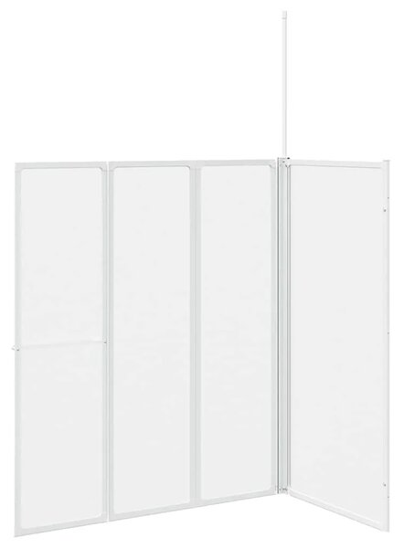 Zaslon za tuš-kadu L-oblika 70 x 120 x 137 cm 4 panela sklopivi