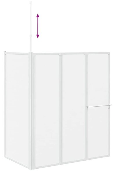 Zaslon za tuš-kadu L-oblika 70 x 120 x 137 cm 4 panela sklopivi