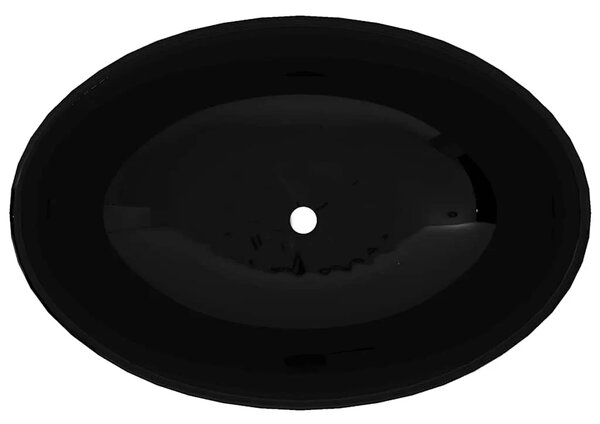 Luksuzni Keramički Ovalni Lavabo - Umivaonik Crni 40 x 33 cm - Crna Crna