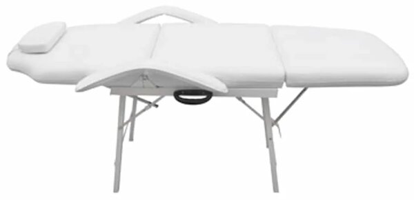 Prijenosna stolica za tretman lica umjetna koža 185x78x76 cm bijela - Bijela Bijela