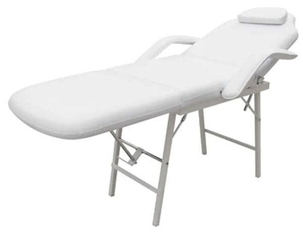Prijenosna stolica za tretman lica umjetna koža 185x78x76 cm bijela - Bijela Bijela
