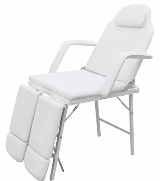 Prijenosna stolica za tretman lica umjetna koža 185x78x76 cm bijela - Bijela Bijela