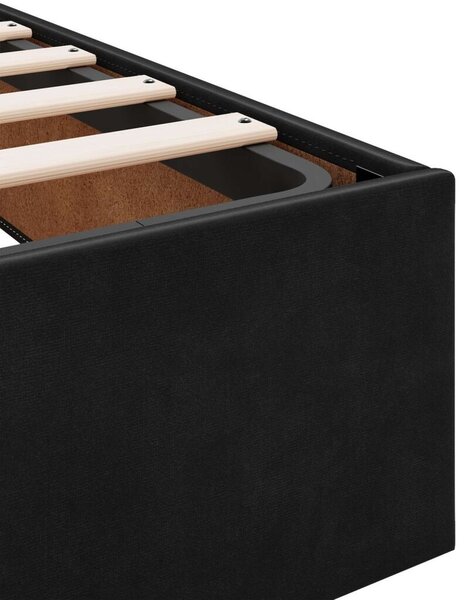 Krevet s od storage s uzglavljem Crna 180 x 200 cm Baršun - Crna 180 x 200 cm Dizajn s rombovima