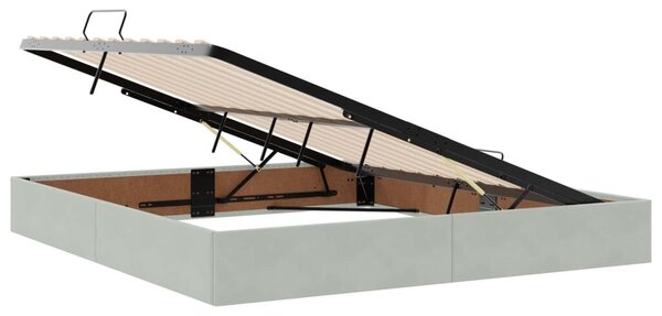Krevet s od storage Svjetlosiva 180 x 200 cm Baršun - Svjetlosiva 180 x 200 cm Dizajn s rombovima