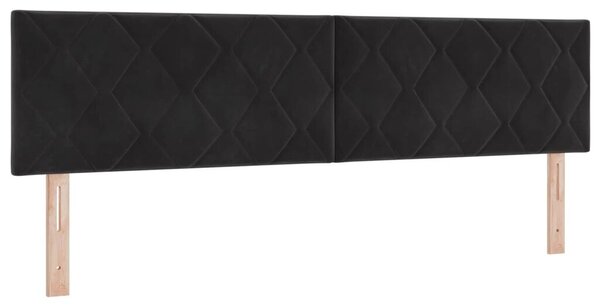 Krevet od pjene s madracem i LED-om Crna 180 x 200 cm Baršun - Crna 180 x 200 cm Dizajn s rombovima