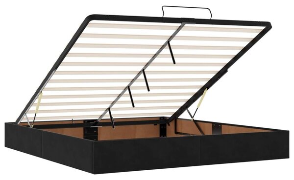 Krevet od pjene s madracem i LED-om Crna 180 x 200 cm Baršun - Crna 180 x 200 cm Dizajn s rombovima