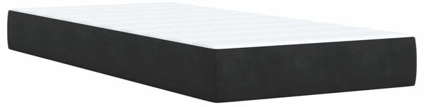 Podesivi krevet s madracem s uzglavljem Crna 90 x 190 cm Baršun - Crna 90 x 190 cm Dizajn s rombovima