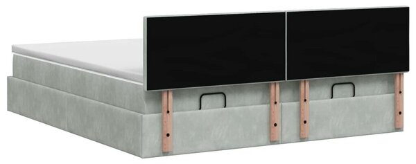 Krevet od pjene s madracem i LED-om Svjetlosiva 180 x 200 cm - Svjetlosiva 180 x 200 cm Dizajn s rombovima