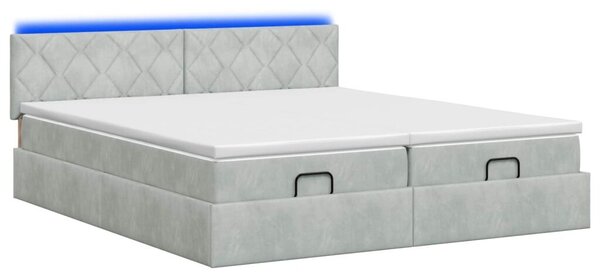 Krevet od pjene s madracem i LED-om Svjetlosiva 180 x 200 cm - Svjetlosiva 180 x 200 cm Dizajn s rombovima
