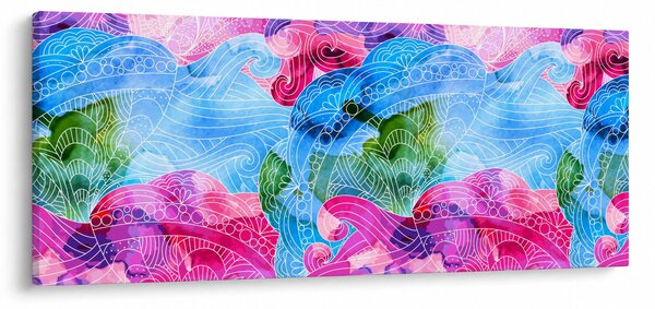 Slika - Barvni valovi (120x50 cm)
