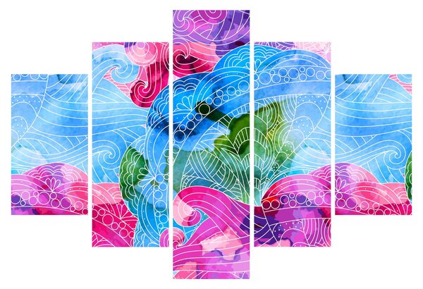 Slika - Barvni valovi (150x105 cm)