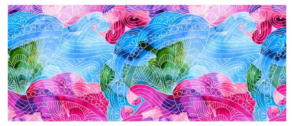 Slika - Barvni valovi (120x50 cm)