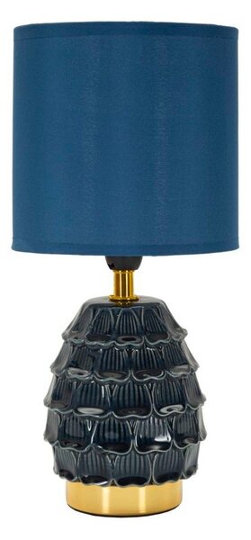 Plava stolna lampa keramička s tekstilnim sjenilom (visina 30,5 cm) Pigny – Mauro Ferretti