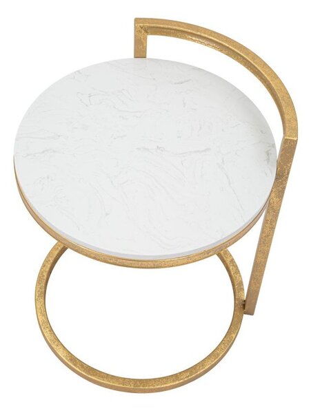 Okrugao pomoćni stol s mramornom pločom ø 40,5 cm Round Marble – Mauro Ferretti
