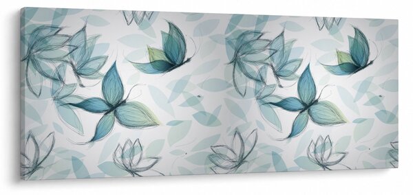 Slika - Modri ​​metulji (120x50 cm)