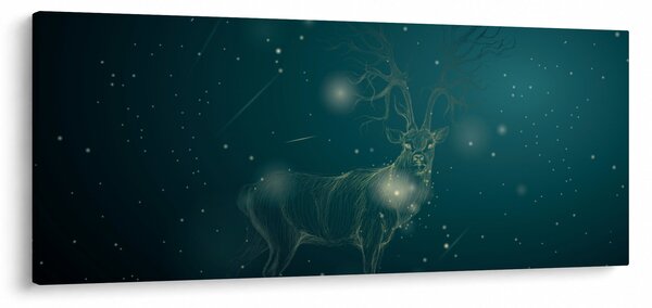Slika - Čarobni jelen ponoči (120x50 cm)