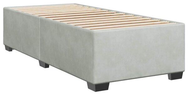 Boxspring krevet s madracem Svjetlosiva 90 x 200 cm Baršun - Svjetlosiva 90 x 200 cm Dizajn s rombovima