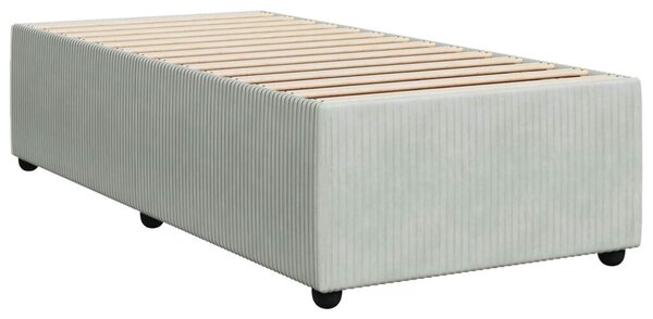 Boxspring krevet s madracem Svjetlosiva 90 x 190 cm Baršun - Svjetlosiva 90 x 190 cm Dizajn s rombovima