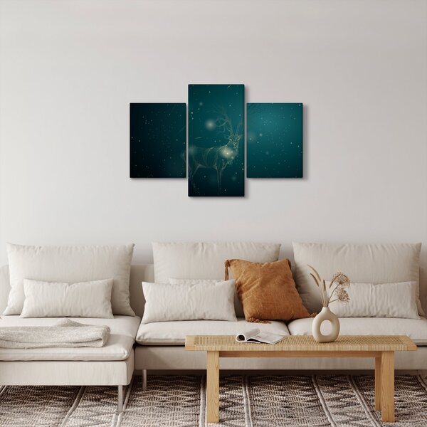 Slika - Čarobni jelen ponoči (90x60 cm)