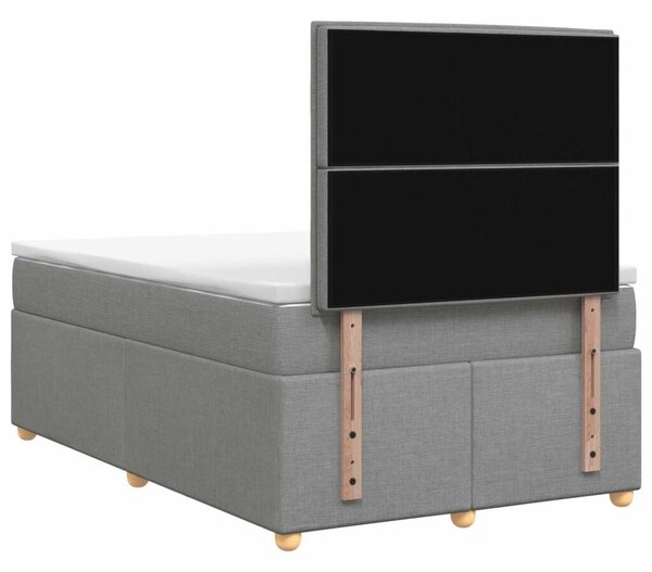 Boxspring krevet s madracem Svjetlosiva 120 x 200 cm Tkanina - Svjetlosiva 120 x 200 cm Dizajn linija
