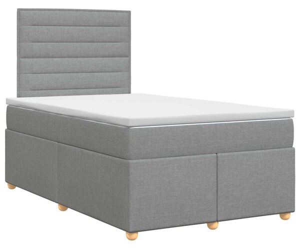 Boxspring krevet s madracem Svjetlosiva 120 x 200 cm Tkanina - Svjetlosiva 120 x 200 cm Dizajn linija