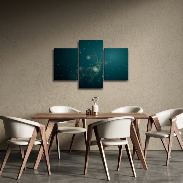 Slika - Čarobni jelen ponoči (90x60 cm)