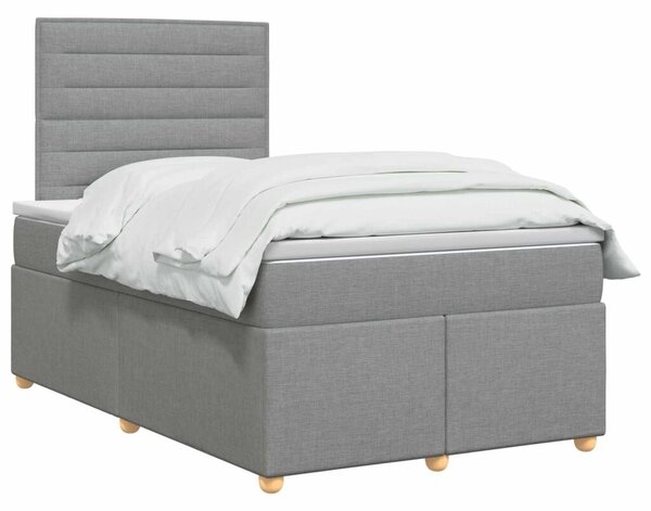 Boxspring krevet s madracem Svjetlosiva 120 x 200 cm Tkanina - Svjetlosiva 120 x 200 cm Dizajn linija